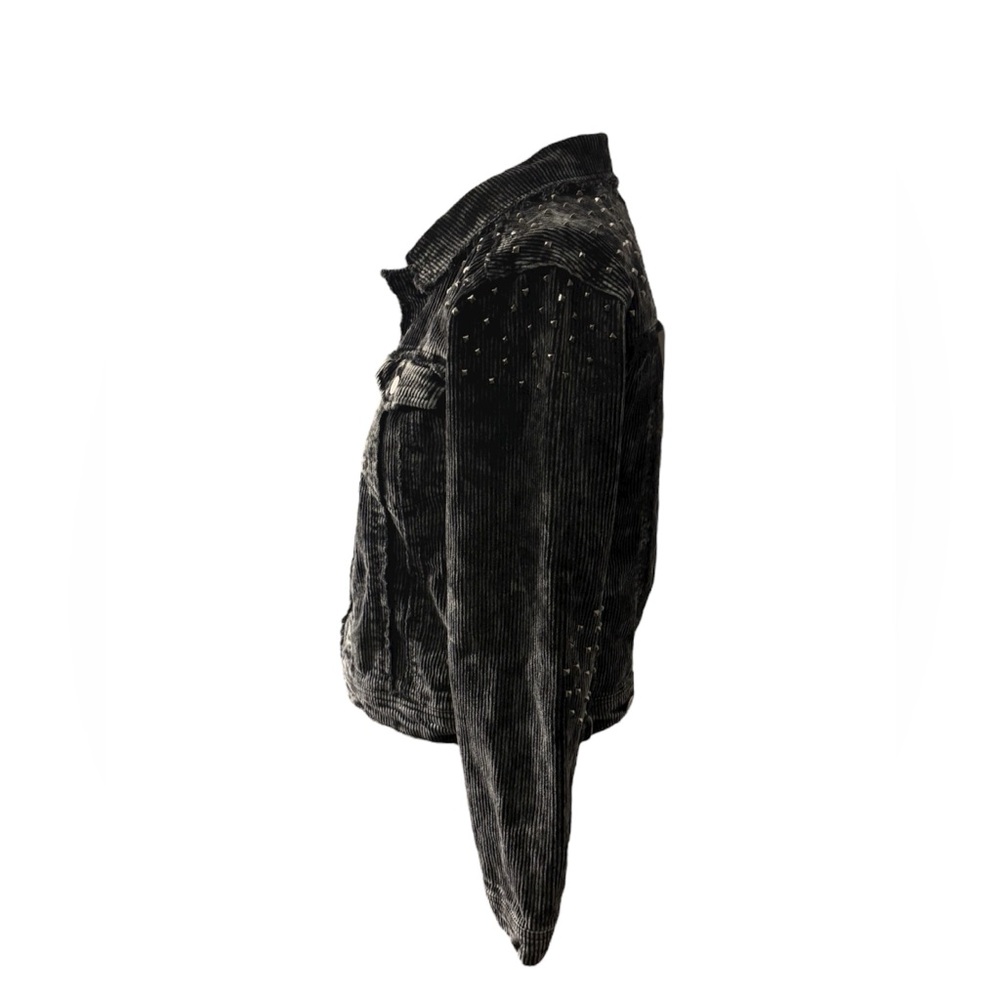 POL Black Corduroy Jean Jacket with Uniqiqe Stud Details - Picture 2 of 4